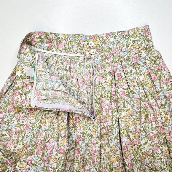 Vintage Mary Elizabeths Closet Pleated Floral Maxi Skirt 12 (27" Waist) Cottage - Picture 6 of 9